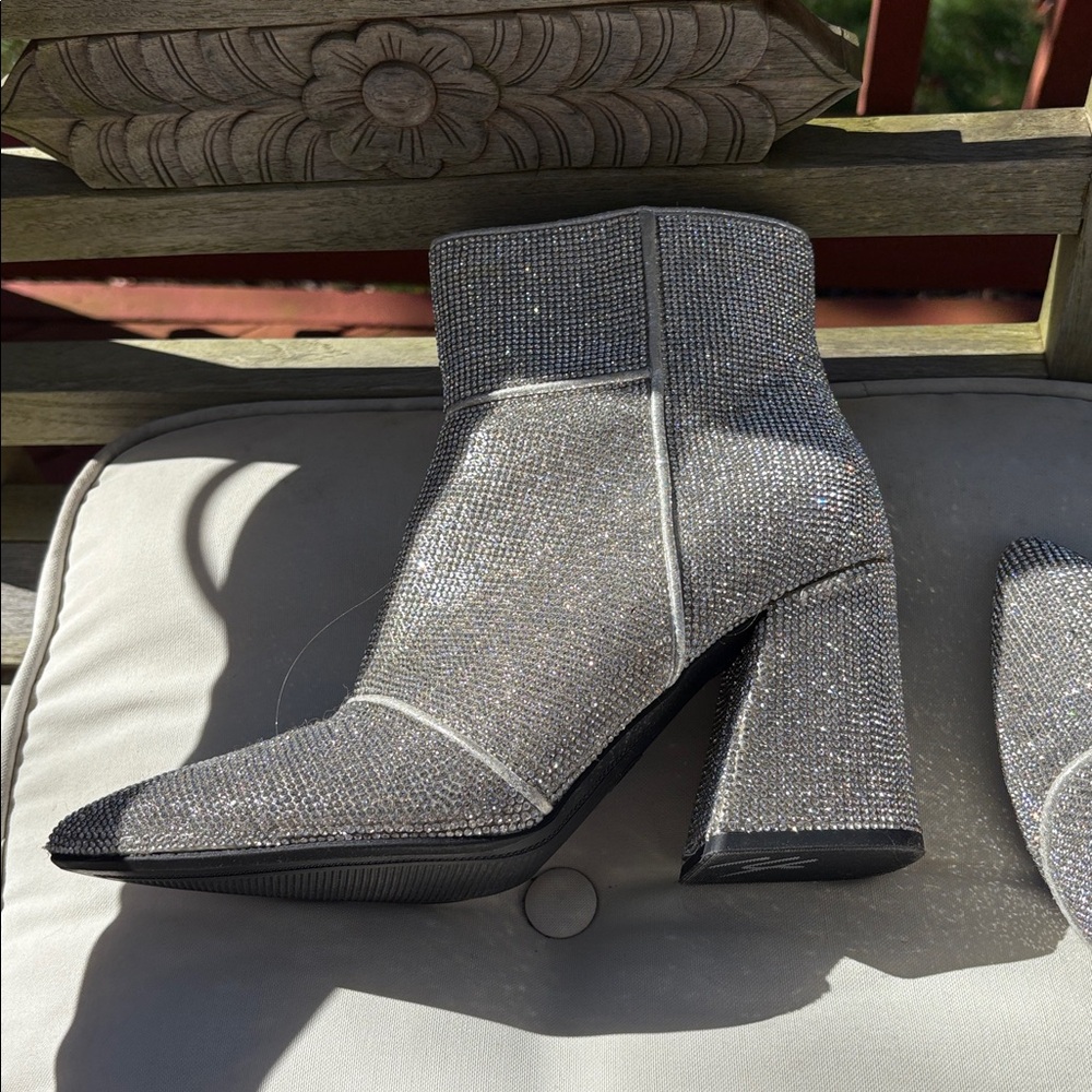 RHINESTONES A New Day Rhinestone Ankle Booties with BLOCK HEEL- NWOT - Picture 7 of 9